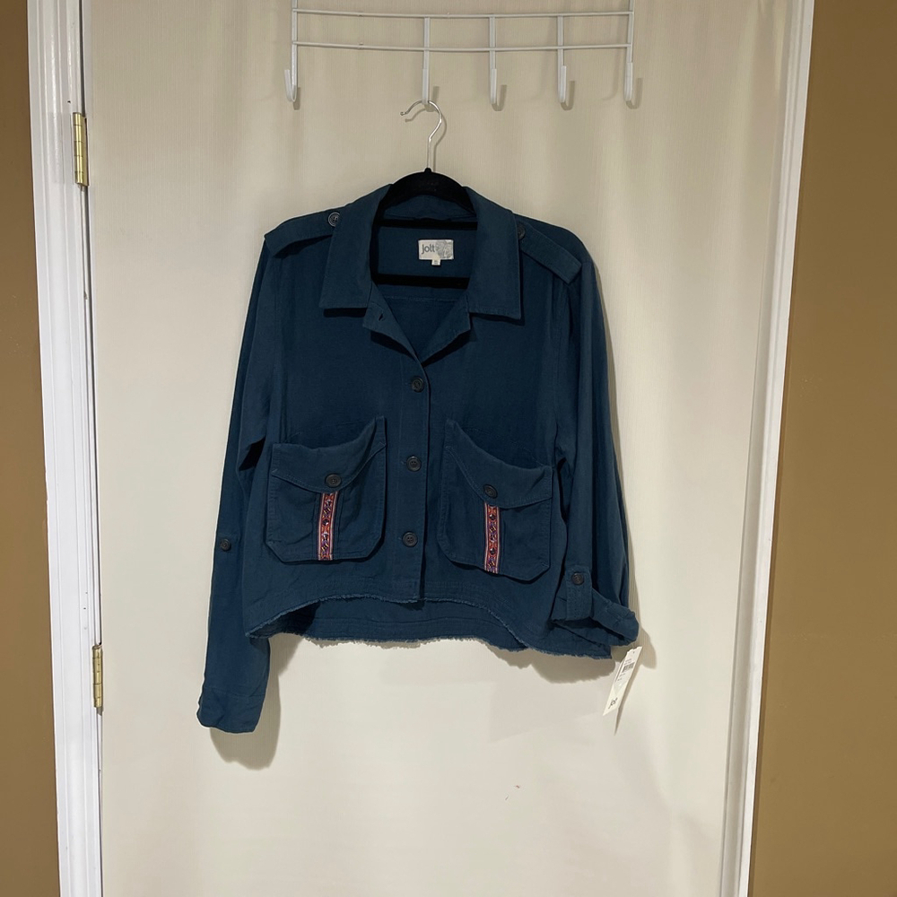 NWT Jolt Teal Multicolor Utility Jacket Women's XL